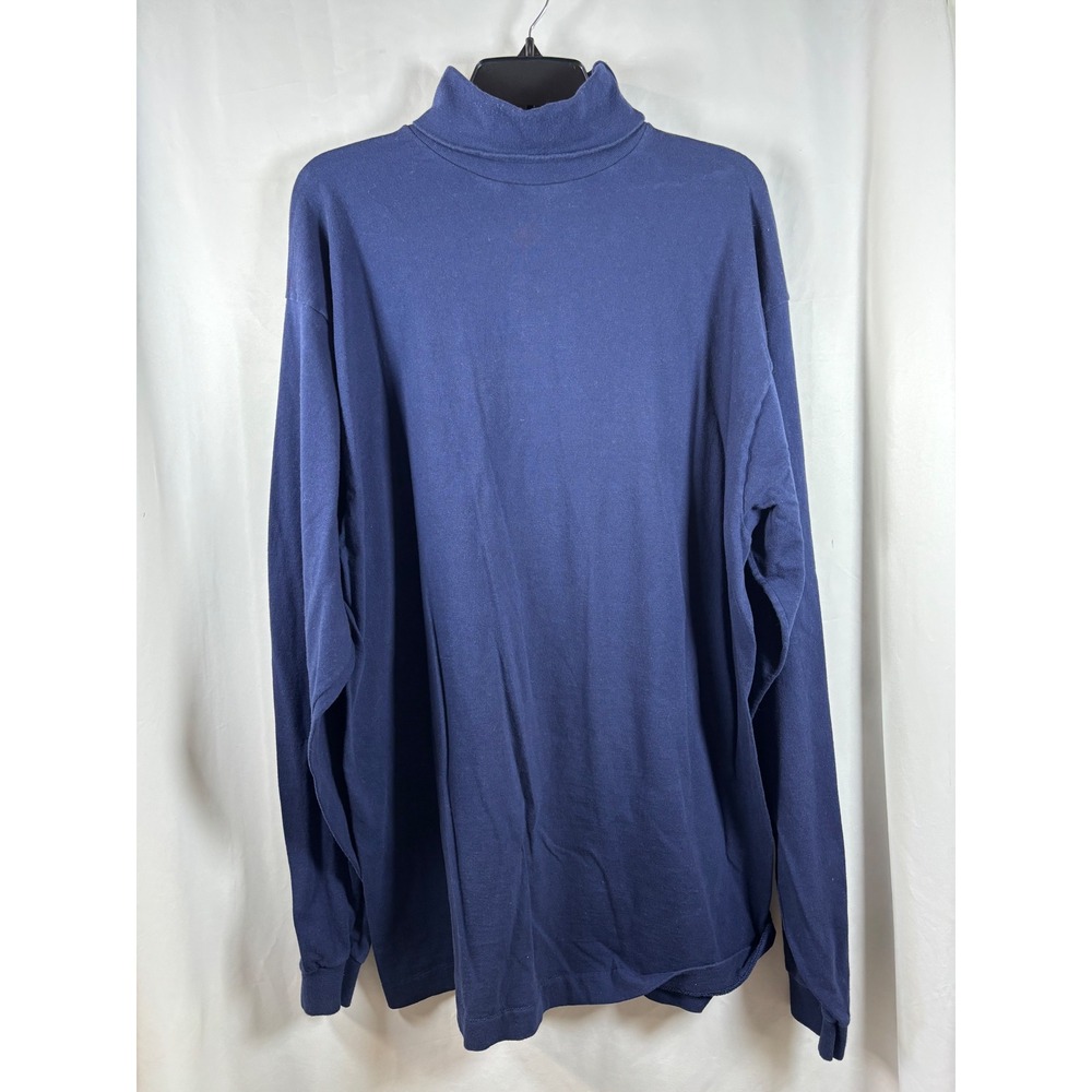 Northwest Territory Navy Blue Mock Neck Long Sleeve Cotton Top XL Made in USA